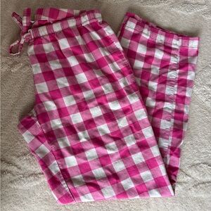 Vineyard Vines Pink and White Plaid Kids Pajama Bottoms